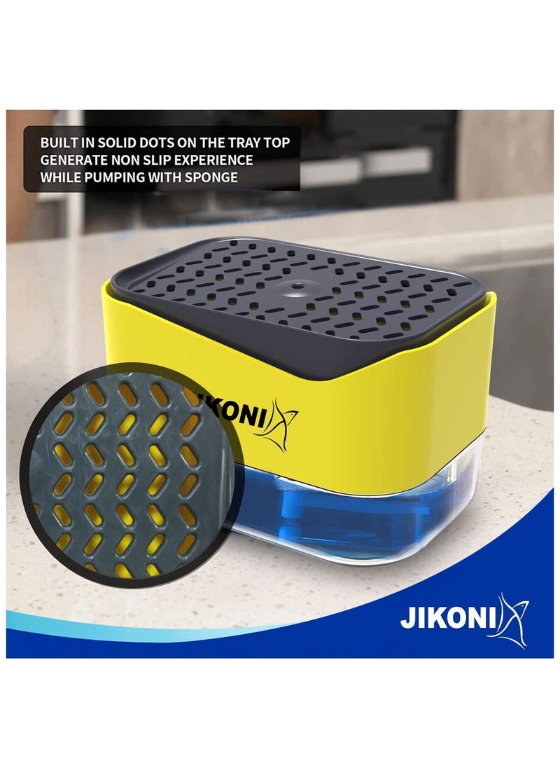 JIKONI - Probus 2 In 1 Soap Dispenser Sponge Holder For Dishwasher Liquid Dispenser Through Pump Plastic - Image 1
