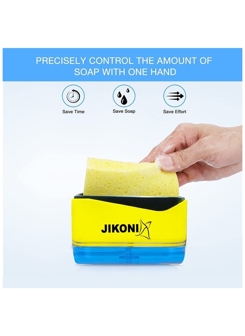 JIKONI - Probus 2 In 1 Soap Dispenser Sponge Holder For Dishwasher Liquid Dispenser Through Pump Plastic - Image 1