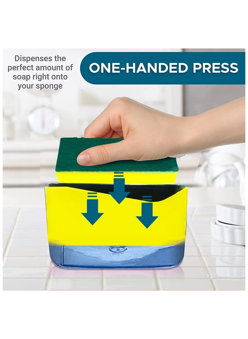 JIKONI - Probus 2 In 1 Soap Dispenser Sponge Holder For Dishwasher Liquid Dispenser Through Pump Plastic - Image 1