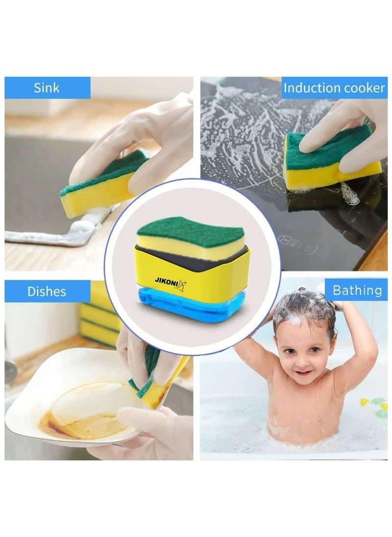 JIKONI - Probus 2 In 1 Soap Dispenser Sponge Holder For Dishwasher Liquid Dispenser Through Pump Plastic - Image 1