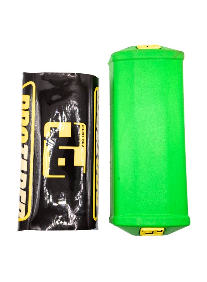 برو تابس وسادة مقود دراجة موتوكروس لقضيب المقود مع حماية فوم وأشرطة فيلكرو مقاس عالمي أخضر وأسود - Image 5