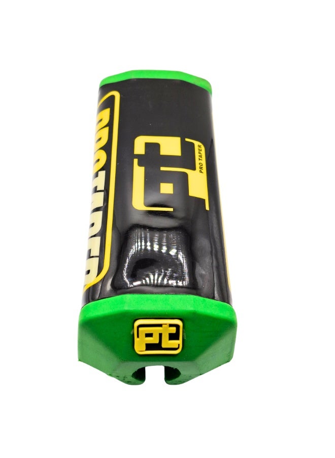 برو تابس وسادة مقود دراجة موتوكروس لقضيب المقود مع حماية فوم وأشرطة فيلكرو مقاس عالمي أخضر وأسود - Image 4