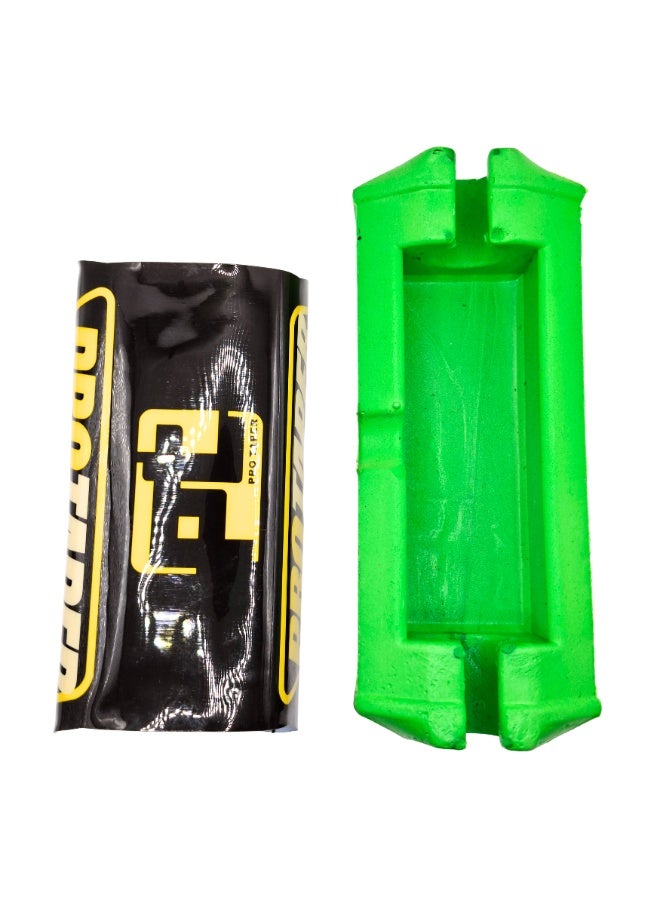 برو تابس وسادة مقود دراجة موتوكروس لقضيب المقود مع حماية فوم وأشرطة فيلكرو مقاس عالمي أخضر وأسود - Image 2