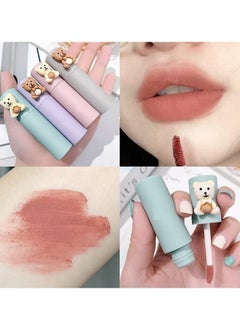 KASTWAVE Matte Velvet Lip Gloss Velvet Fog Lip Muddy Texture Long Lasting Non-Stick Cup Waterproof Feminine Lipstick for Lips and Cheeks Cute Bear Beauty Makeup  - Image 4