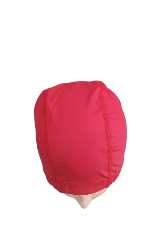 HYORTS® Swimming Cap Pu Waterproof Skin Friendly Fabric for Women Girls Men Boys Swim Cap for Long Hair | Anti Slip Silicone Swiming Cap Ideal for Everyday Use (Red) - Image 4
