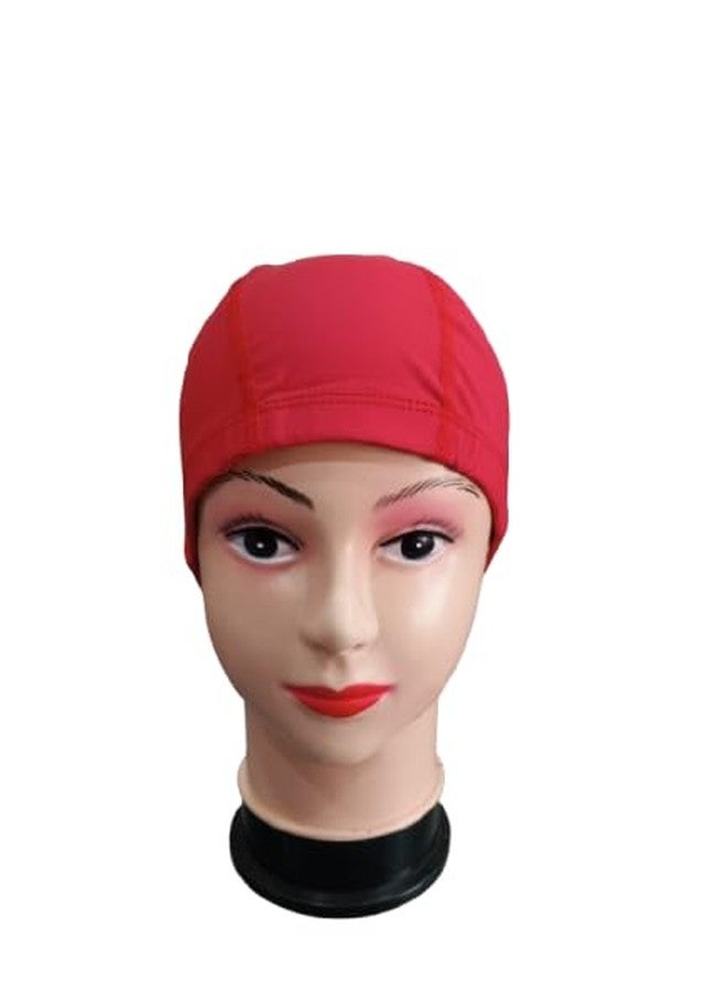 HYORTS® Swimming Cap Pu Waterproof Skin Friendly Fabric for Women Girls Men Boys Swim Cap for Long Hair | Anti Slip Silicone Swiming Cap Ideal for Everyday Use (Red) - Image 2