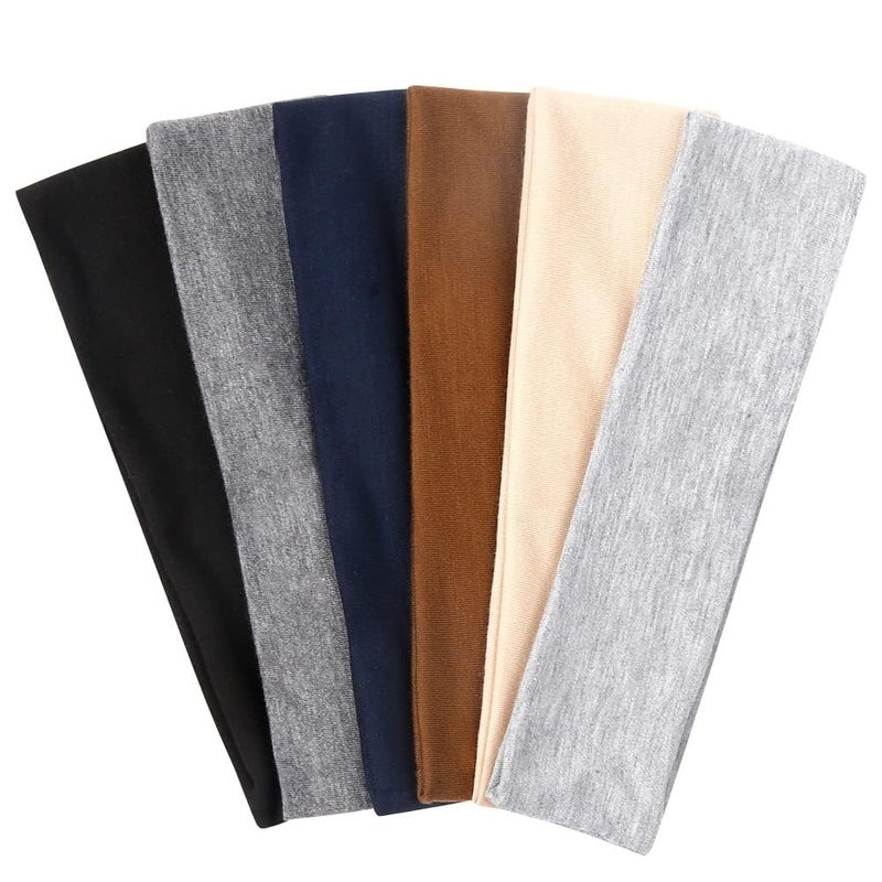 TERSE TERSE Headbands for Women Short Hair Non Slip Elastic Sweat Hairbands Soft Fabric Hair Bands Workout Yoga Running Sport Thin Hair Wrap for Girls 