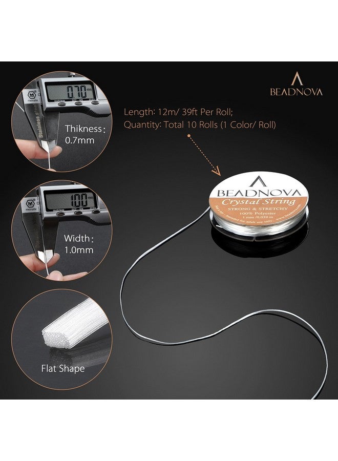 BEADNOVA 1Mm Elastic Stretch Crystal String Cord For Jewelry Making Bracelet Beading Thread (12M/ Roll Total 10 Rolls Mixed Color) - Image 3