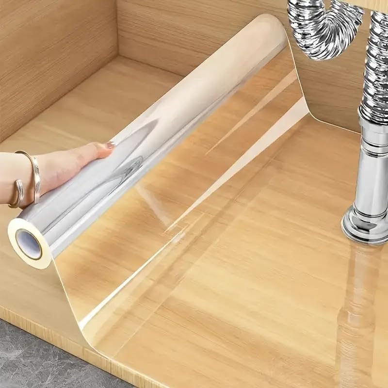 LIVECOOL Transparent Kitchen Oil-Proof Sticker Waterproof Clear Kitchen Tile Stove Table Furniture Protection Film,Temperature and Oil Resistant Self-Adhesive (Tranparent Wall Sheet 20 X 90 inch) - Image 2