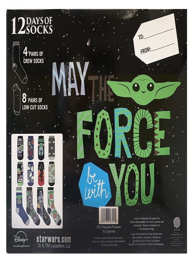 Hyp Star Wars Baby Yoda The Mandalorian Men's 12 Days of Socks in Advent Gift Box - Image 4
