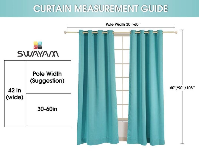 Swayam 100% Cotton Window Curtain (2PC) 210TC for Bedroom, Living Room - Comes with Readymade Eyelets, Triple Layer Weave (5Ft) Noise Dampener, Machine Washable - Dark Brown - Image 5