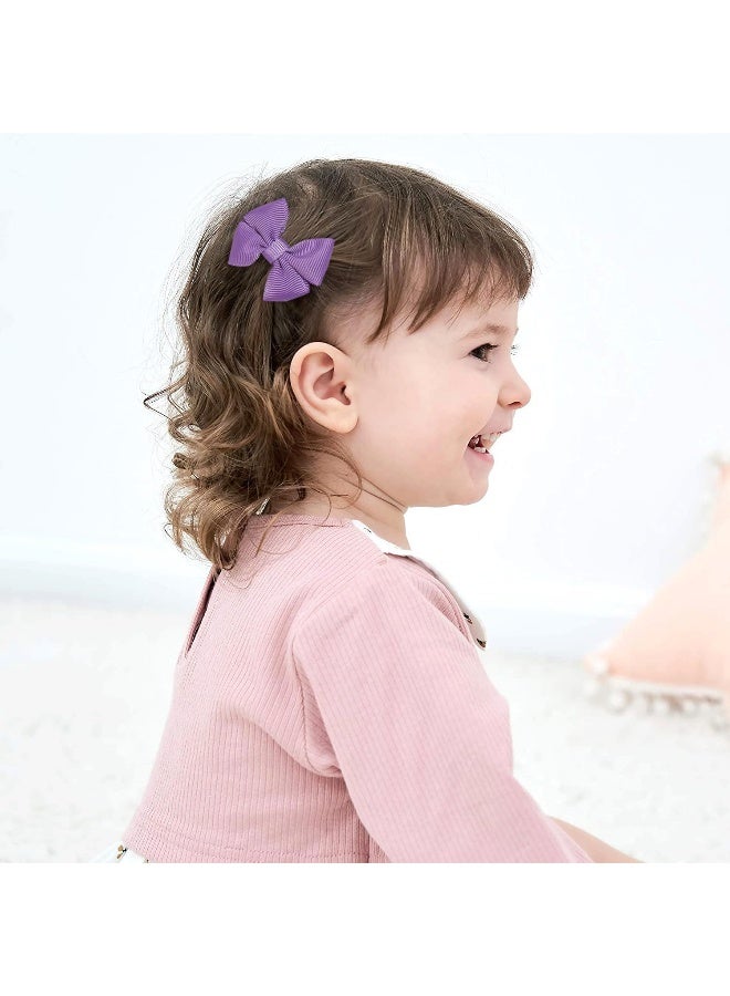 CellElection 60Pcs Hair bow Clips 2Inch Mini Hair Clips for Baby Fine Hair Grosgrain Ribbon Bows 30 Colors in Pairs - Image 5