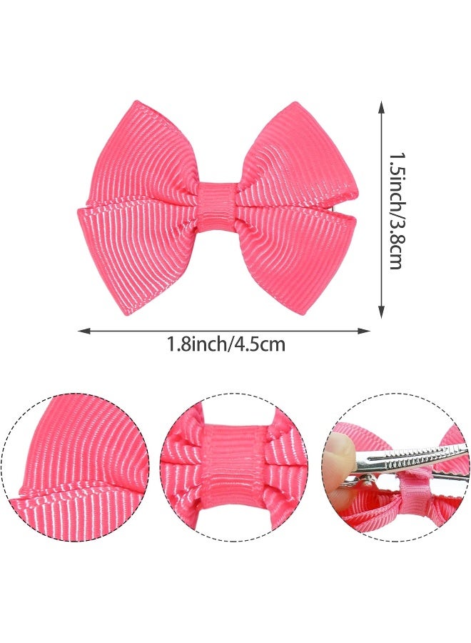 CellElection 60Pcs Hair bow Clips 2Inch Mini Hair Clips for Baby Fine Hair Grosgrain Ribbon Bows 30 Colors in Pairs - Image 2