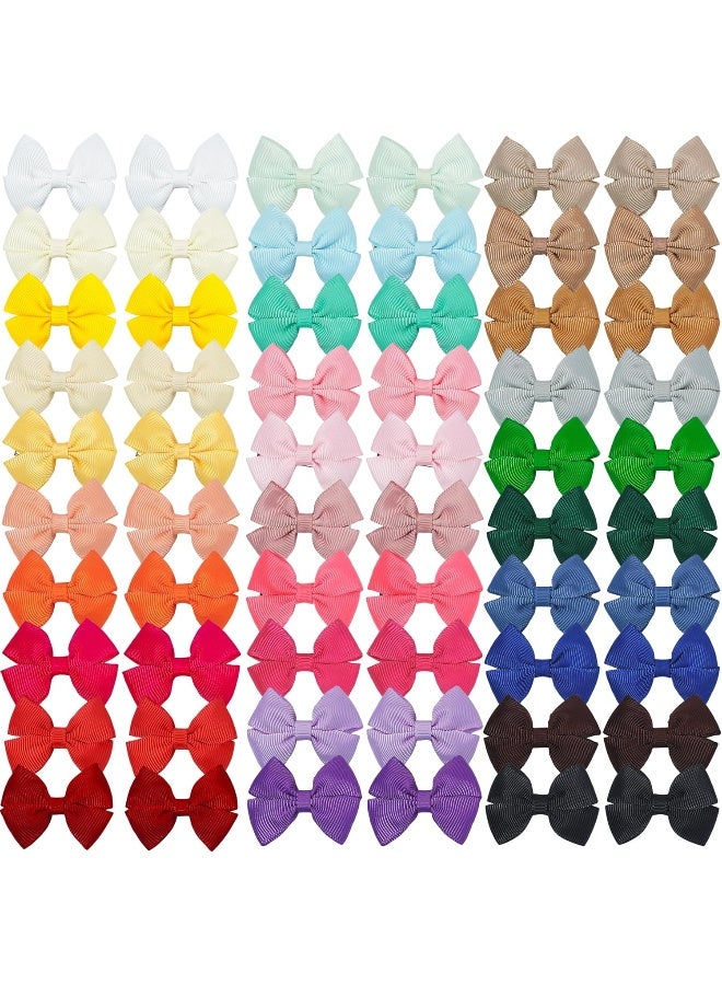 CellElection 60Pcs Hair bow Clips 2Inch Mini Hair Clips for Baby Fine Hair Grosgrain Ribbon Bows 30 Colors in Pairs - Image 3
