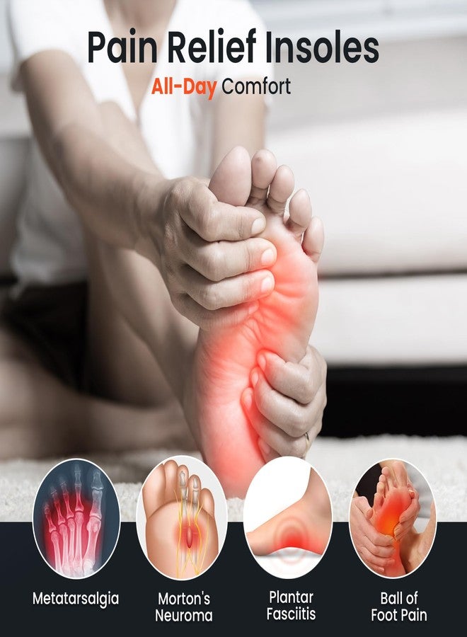 Bukihome Insoles with Metatarsal Foot Pads for Women - Mortons Neuroma Treatment for Foot Pain Relief, Metatarsalgia Insoles with Heel Cushion, L, 9-9.5 Women - Image 2