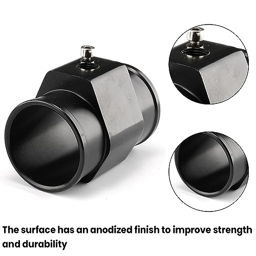 zipelo Water Temp Joint Pipe, Car Aluminum Alloy Water Temperature Sensor Adapter, 28-40 mm Universal Sensor Gauge Radiator Hose Adapter Clamps, Automotive Engine Radiator (38mm/Black) - Image 4