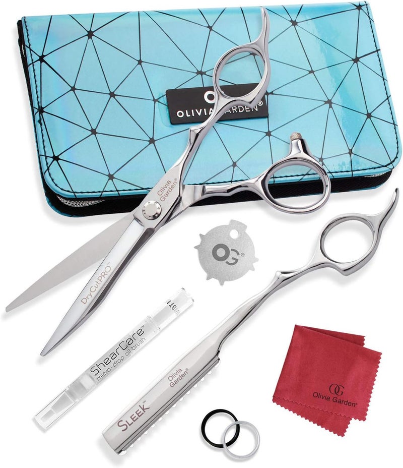 Olivia Garden Olivia Garden DryCutPRO intro case 6 shear contains DC60 Sleek razor oil pen cleaning cloth  zipper case