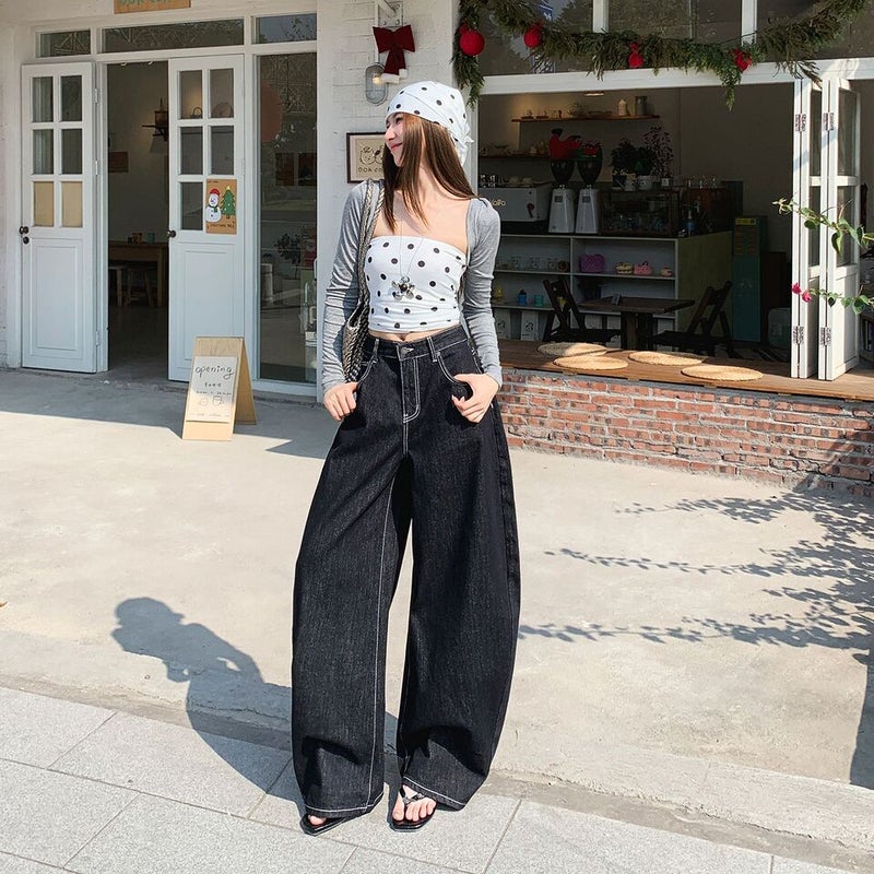 Unisex Classic Denim Jeans Loose Fit Daily Outdoor Wear - Image 4