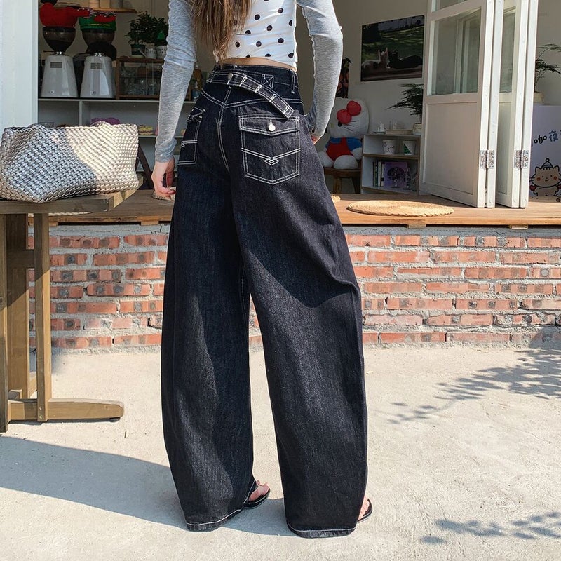 Unisex Classic Denim Jeans Loose Fit Daily Outdoor Wear - Image 1