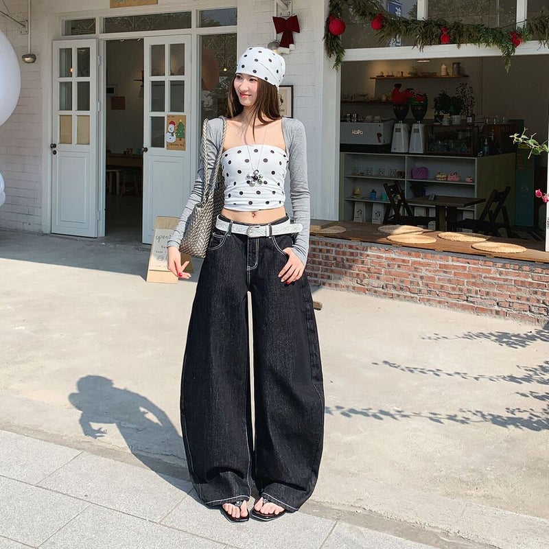 Unisex Classic Denim Jeans Loose Fit Daily Outdoor Wear - Image 2