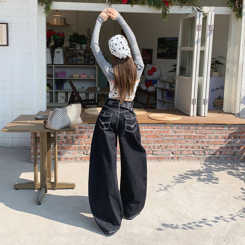 Unisex Classic Denim Jeans Loose Fit Daily Outdoor Wear - Image 5