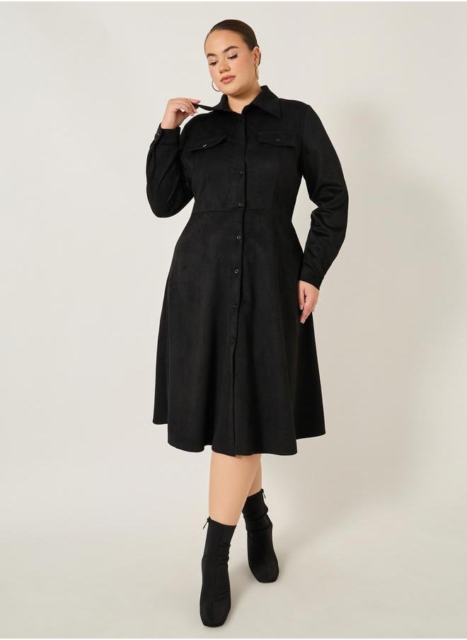 Styli Collared A-Line Dress  - Image 1