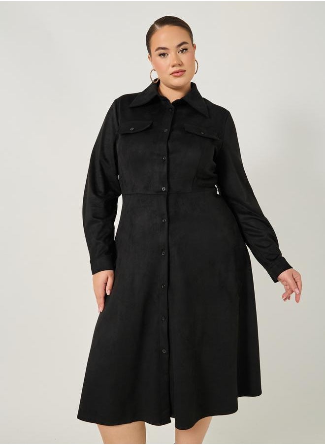 Styli Collared A-Line Dress  - Image 3