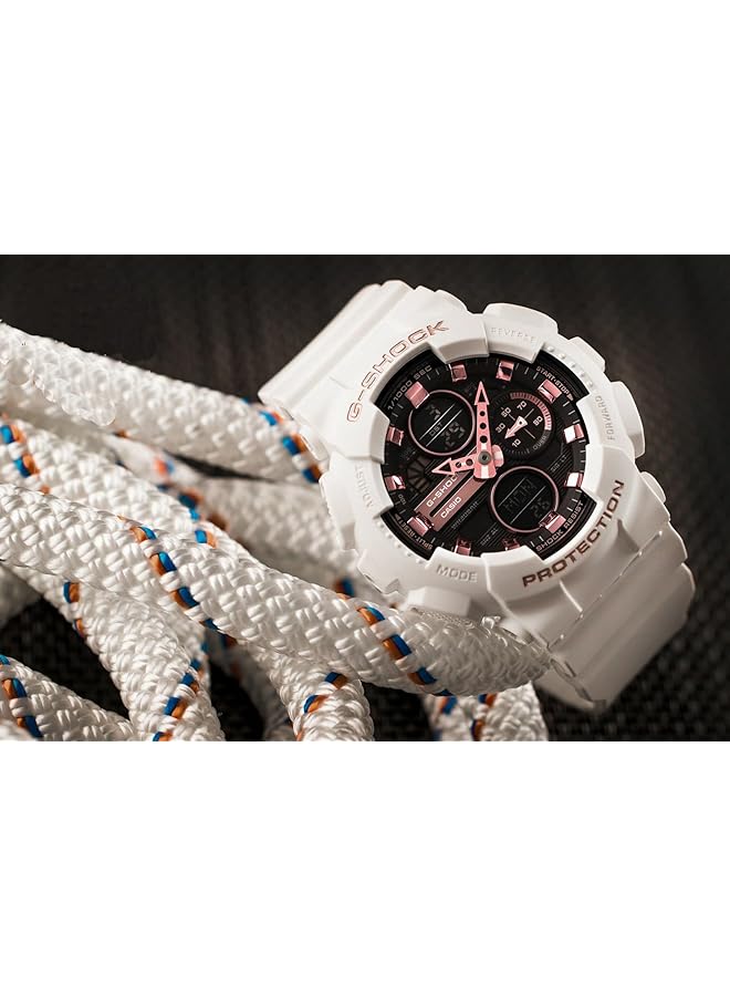 G Shock Male Wristwatch Quartz Sport Resin Band And Case White Digital Black Dial Gma S140M 7Aer