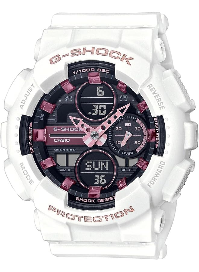 G Shock Male Wristwatch Quartz Sport Resin Band And Case White Digital Black Dial Gma S140M 7Aer