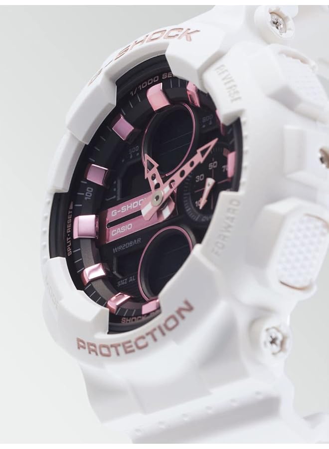 G Shock Male Wristwatch Quartz Sport Resin Band And Case White Digital Black Dial Gma S140M 7Aer