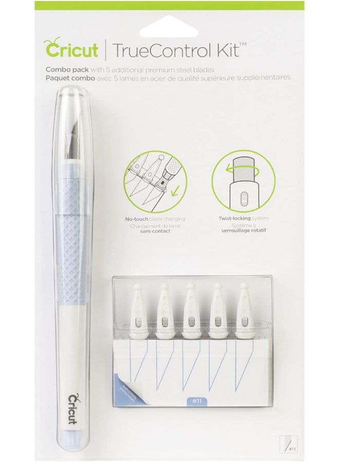 Cricut Truecontrol Knife Kit - For Use As A Precision Knife Craft Knife Carving Knife And Hobby Knife - For Art Scrapbooking Stencils And Diy Projects - Comes With 5 Spare Blades - [Blue] - Image 1