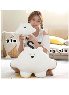 SYOSI White Bear 9 inch Cute Bear Plush Stuffed Animal Body Pillow Fat Cartoon Cylindrical Body Pillows for Kids, Super Soft Hugging Toy Gifts for Bedding, Kids Sleeping Nap Kawaii Pillow  - Image 4