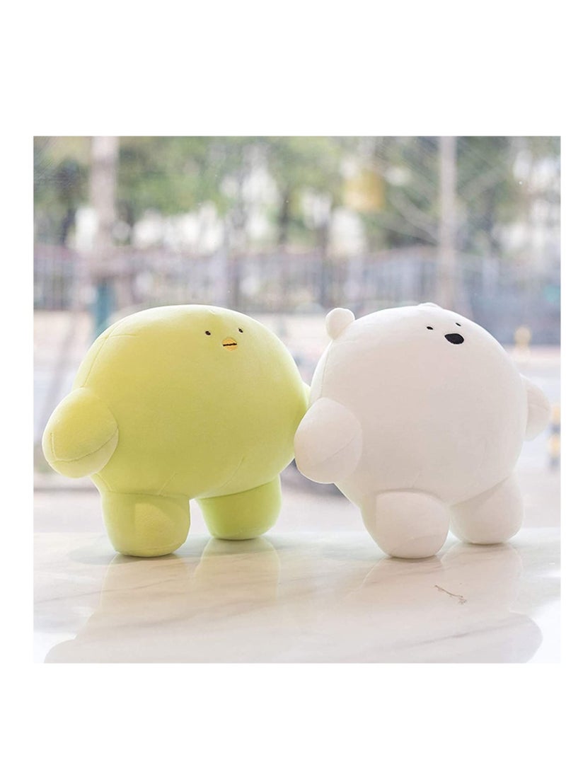 SYOSI دب أبيض 9 بوصة دب لطيف محشو دبادي جسم وسادة دائرية سمينة كرتونية للأطفال، لعبة حضن سوبر ناعمة هدايا لتنجيد الأطفال، وسادة كاواي لقيلولة الأطفال - Image 3