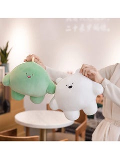 SYOSI White Bear 9 inch Cute Bear Plush Stuffed Animal Body Pillow Fat Cartoon Cylindrical Body Pillows for Kids, Super Soft Hugging Toy Gifts for Bedding, Kids Sleeping Nap Kawaii Pillow  - Image 2