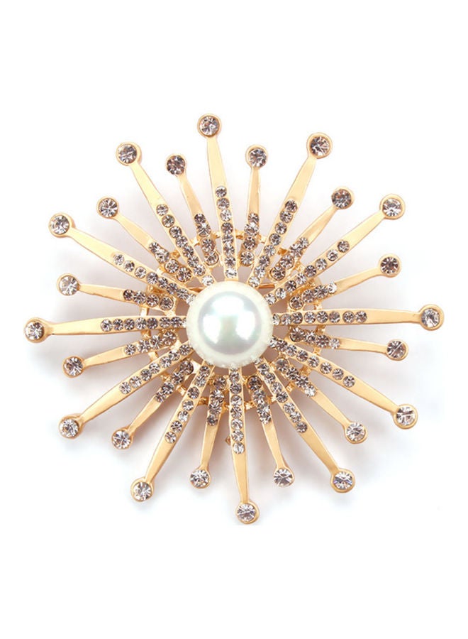 جاي.جاي هاند ميد بروش مرصع بحجر الراين على شكل زهرة دوار الشمس - Image 1