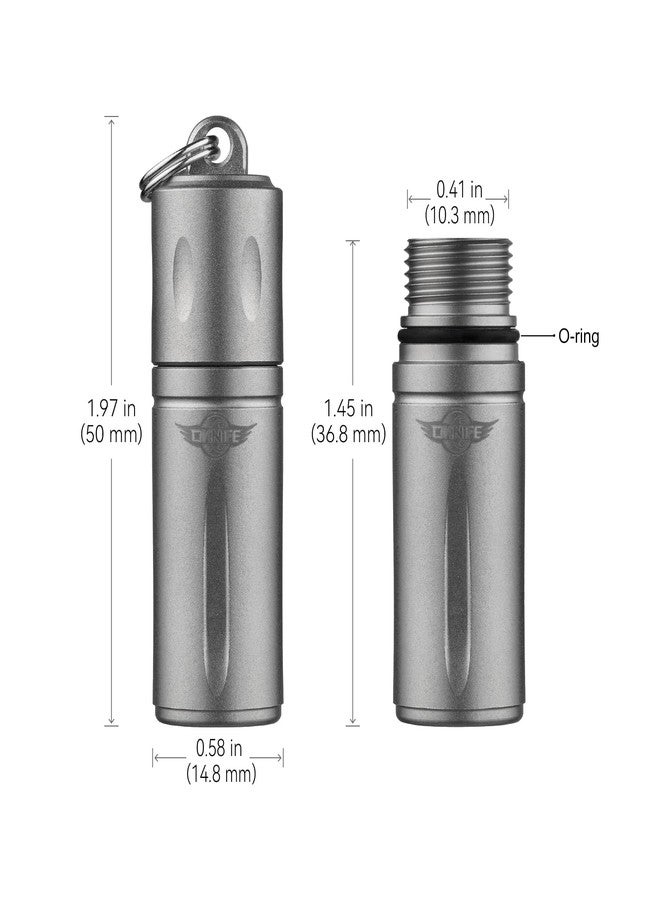 OKNIFE حامل حبوب مفتاحي صغير OKNIFE Otacle H1، حاوية حبوب من التيتانيوم، علبة حبوب مقاومة للماء للاستخدام الخارجي، التخييم، السفر - Image 2