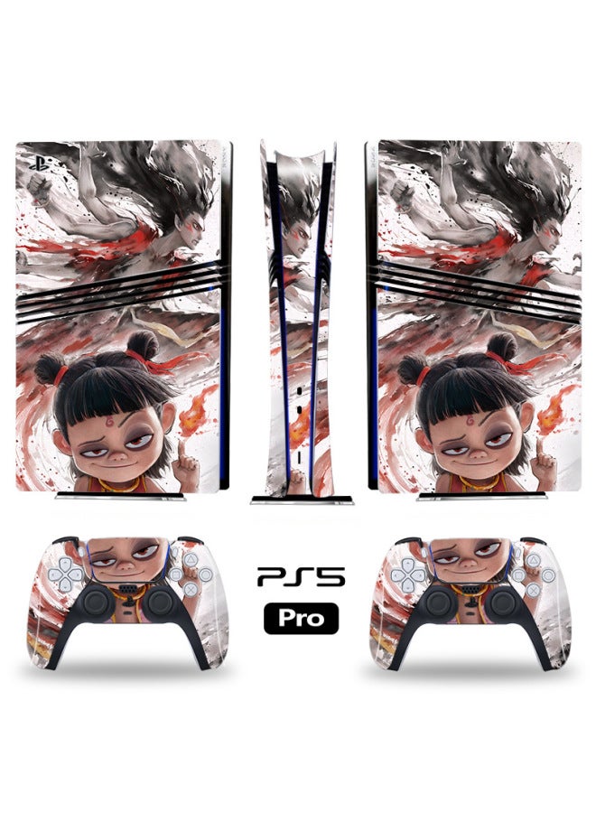 Suitable For Ps5pro Game Console Sticker Optical Drive Digital Version Color Film Which Sticker All-inclusive Sticker Handle Pain Sticker-Colour:Ps5pro--nezha 05 (digital Version)  - Image 5
