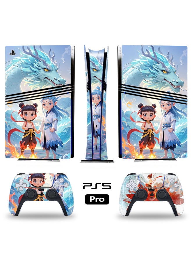 Suitable For Ps5pro Game Console Sticker Optical Drive Digital Version Color Film Which Sticker All-inclusive Sticker Handle Pain Sticker-Colour:Ps5pro--nezha 05 (digital Version)  - Image 3