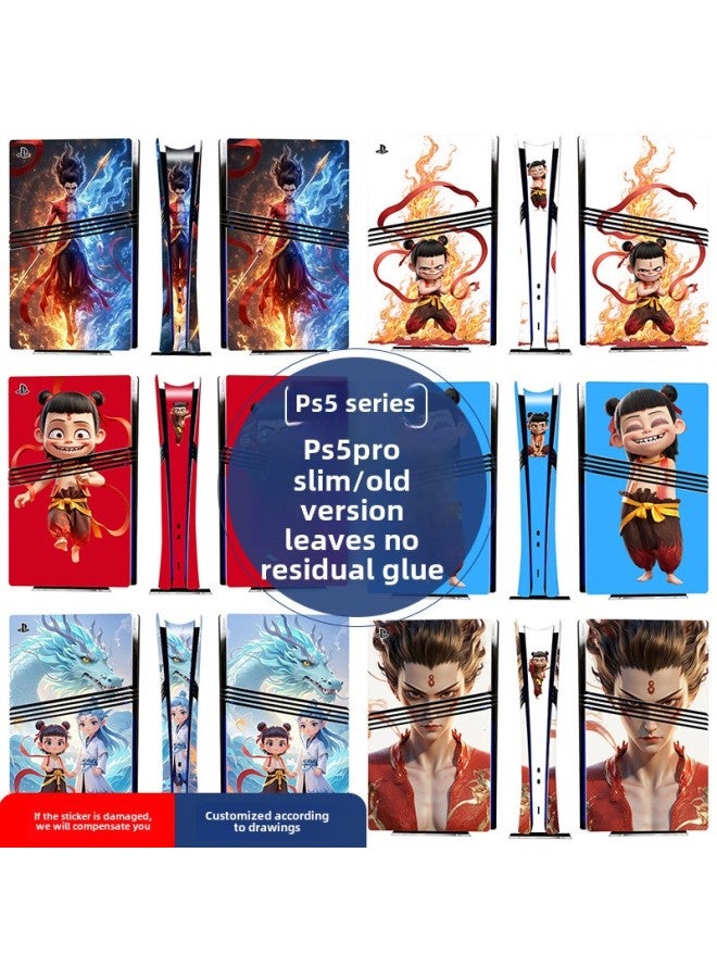Suitable For Ps5pro Game Console Sticker Optical Drive Digital Version Color Film Which Sticker All-inclusive Sticker Handle Pain Sticker-Colour:Ps5pro--nezha 05 (digital Version)  - Image 2
