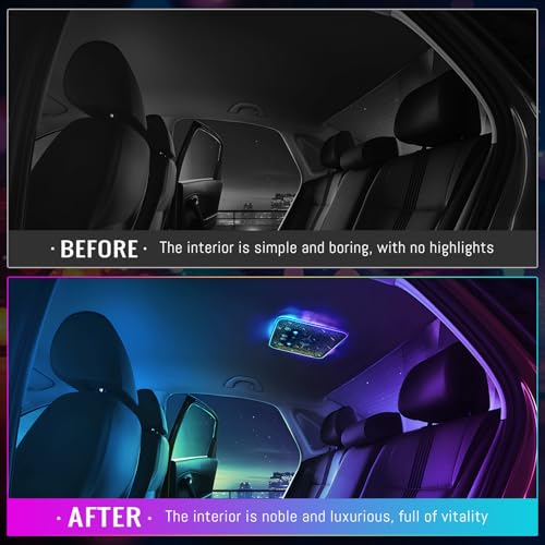 AMSPRAC Universal Car Roof Dome Lights Replacement,Adjustable LED Ceiling Lamps Assembly w/Touch Screen,Car RV Interior Lighting w/Door Trigger Switch,Over-Head Roof Ambient Light,RGB (Meteor Style) - Image 5