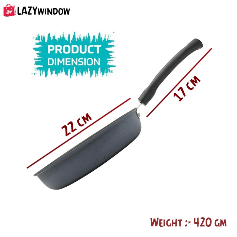 LAZYwindow Nonstick Fry Pans - 22cm Diameter, Pack of 2 (Gray and Red), Durable & Stylish for Everyday Cooking - Image 4