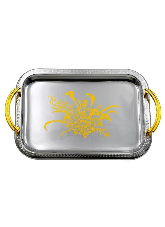 BASURRAH 3 Pieces Steel Serving Tray Set  - Image 2
