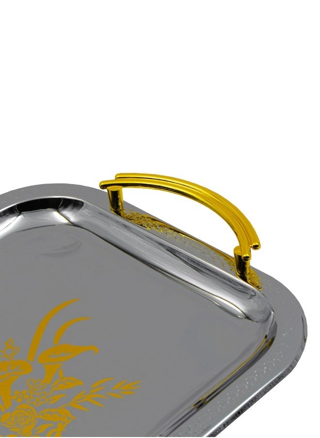 BASURRAH 3 Pieces Steel Serving Tray Set  - Image 3