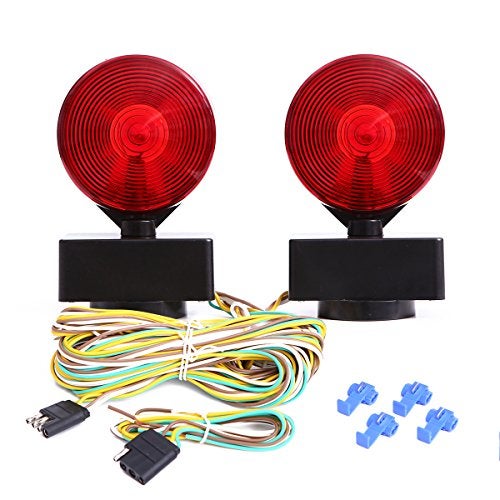 CZC AUTO 12V Two Sided Magnetic Towing Light Kit for Trailer RV Boat Truck -Magnetic Strength 55 Pounds - Image 1