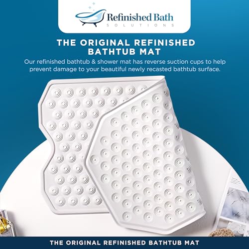 Refinished Bath Solutions Original Bathtub Mat – Non Slip Rubber Bathmat for Textured Tubs, No Suction Cups, Foldable & Skid Resistant for Shower, Spa, Jacuzzi – For Adults, Children & Elderly (White) - Image 2