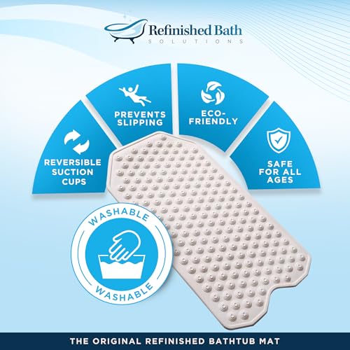 Refinished Bath Solutions Original Bathtub Mat – Non Slip Rubber Bathmat for Textured Tubs, No Suction Cups, Foldable & Skid Resistant for Shower, Spa, Jacuzzi – For Adults, Children & Elderly (White) - Image 4