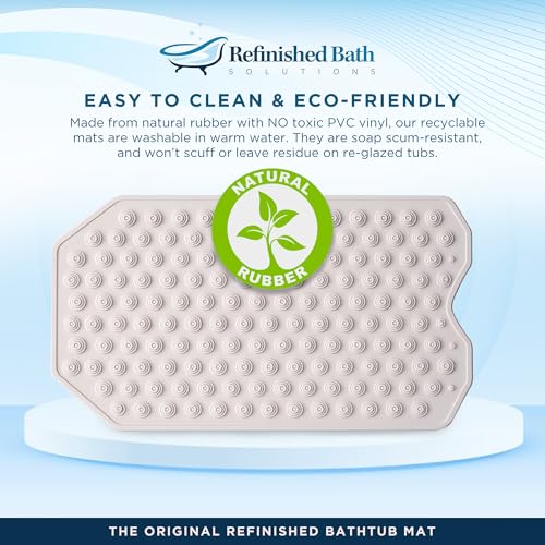 Refinished Bath Solutions Original Bathtub Mat – Non Slip Rubber Bathmat for Textured Tubs, No Suction Cups, Foldable & Skid Resistant for Shower, Spa, Jacuzzi – For Adults, Children & Elderly (White) - Image 3