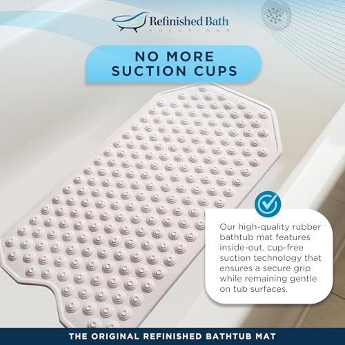 Refinished Bath Solutions Original Bathtub Mat – Non Slip Rubber Bathmat for Textured Tubs, No Suction Cups, Foldable & Skid Resistant for Shower, Spa, Jacuzzi – For Adults, Children & Elderly (White) - Image 5