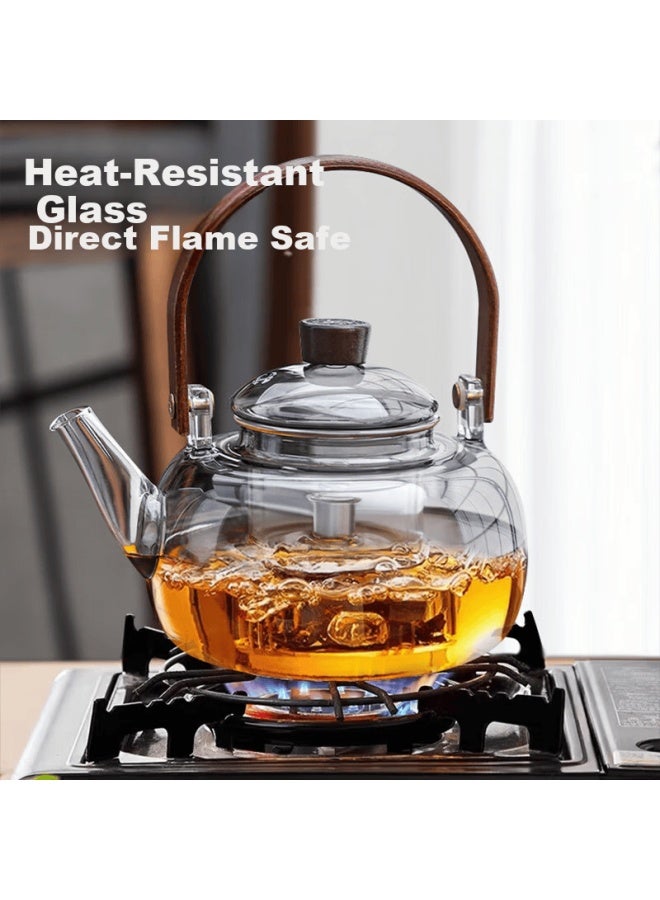 Sidomi Glass Tea Kettle Multi-functional Boiling And Brewing Pot With Handle For Home And Office Use - Image 2