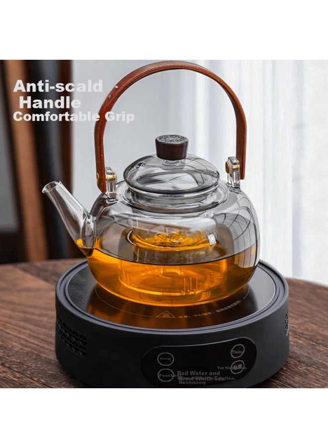 Sidomi Glass Tea Kettle Multi-functional Boiling And Brewing Pot With Handle For Home And Office Use - Image 4